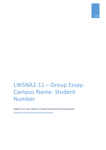 LSWNA2-11-Group Essay- Campus Name-Student Number