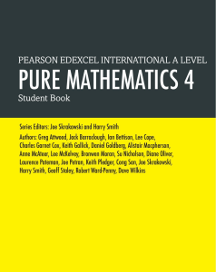 Pure Mathematics 4 Student book