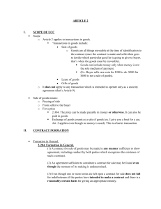 Commercial Law Test Outline Art 2