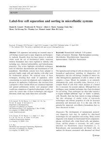Label-free cell separation and sorting in microfluidic systems