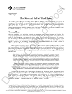 Case Study The Rise and fall od Blackberry