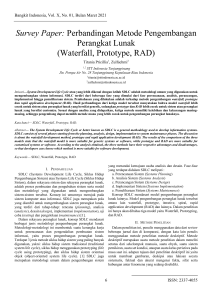 Survey Paper Perbandingan Metode Pengembangan Perangkat Lunak (Waterfall, Prototype, RAD)