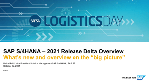 SAP S4HANA – 2021 Release Delta Overview