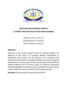 EDUCATION AND ECONOMIC GROWTH