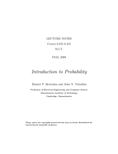 Bertsekas, Intro to Probability Course Notes