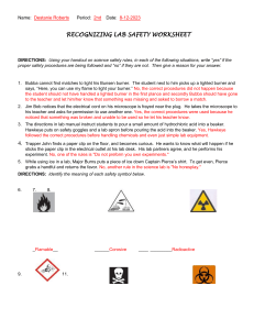 Lab Safety Worksheet 11-1