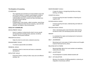 Counseling: Goals, Scope, and Ethical Principles