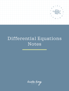 Differential Equations Notes: Classification & Solutions