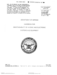(MIL) maintainability of avionic and electronic system and equipment MIL-HDBK-2084 CHG NOTICE 1