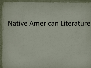 Native American Literature Notes