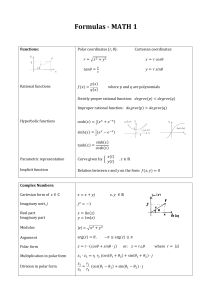 Math Formulas: Functions, Complex Numbers, Calculus