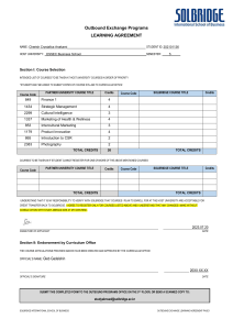 Outbound Exchange Learning Agreement - ESSEC Business School