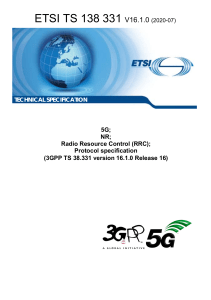 Radio Resource Control (RRC); Protocol specification (3GPP TS 38.331 version 16.1.0 Release 16)