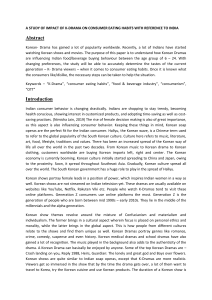 A STUDY OF IMPACT OF K-DRAMA ON CONSUMER EATING HABITS WITH REFERENCE TO INDIA