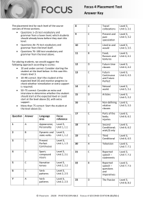 Focus4 2E Placement Test ANSWERS