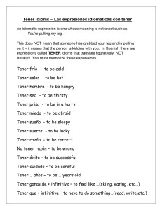 Tener Idioms with English meanings I