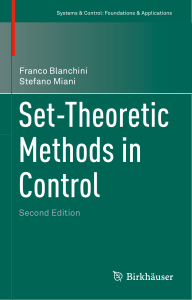 Set-Theoretic Methods in Control (Blanchini, 2015)