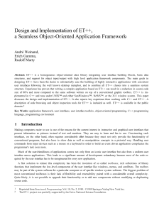 Design and Implementation of ET++, a Seamless Object-Oriented Application Framework