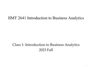 Class 1 - Intro to Business Analytics - BeforeClass Monday1B