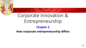 Chapter 2 How corporate entrepreneurship differs