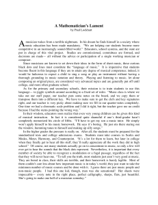 LockhartsLament - A Mathemeatician's Lament by Paul Lockhart