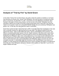 Analysis of   Trial by Fire   by David Grann