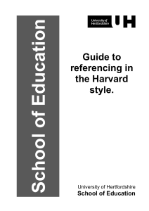 Referencing Guide - Harvard Referencing