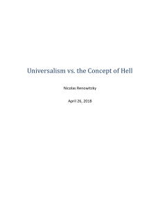 universalism vs the concept of hell - nicolas renowitzky