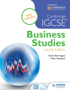 Cambridge IGCSE Business Studies 4th edition