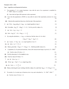 logarithm 2016 - 2020 past papers