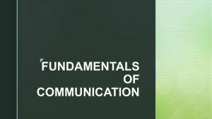 FUNDAMENTALS OF COMMUNICATION