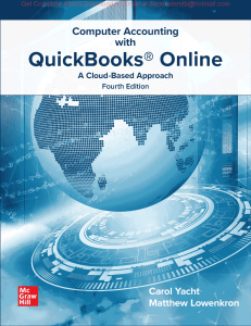 Computer Accounting with QuickBooks Online, A Cloud Based Approach, 4e Carol Yacht, Matthew Lowenkron