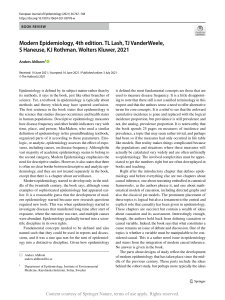 Modern Epidemiology 4th edition TL Lash TJ VanderW