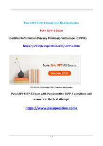 IAPP CIPP-E Certification Study Guide 2023