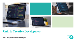 Big Idea 1：Creative Development