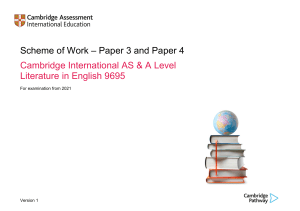 9695 Scheme of Work  Paper 3 and Paper 4 (for examination from 2021)