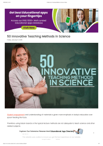 50 Innovative Teaching Methods in Science   Edsys