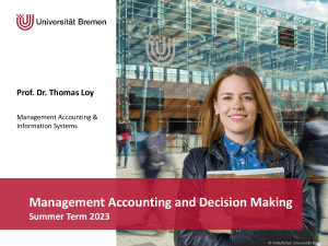 Management Accounting and Decision Making