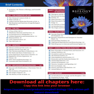 Campbell Biology 12th Edition PDF Instant Download 