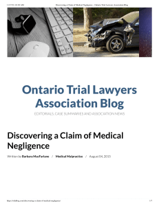 MacFarlane+-+Discovering+a+Claim+of+Medical+Negligence+–+Ontario+Trial+Lawyers+Association+Blog (1)