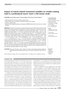 Soccer Training Load: Match Context Impact