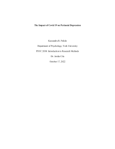 Research Propos-The Impact of Covid 19 on Perinatal Depression  