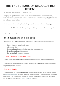 THE 5 FUNCTIONS OF DIALOGUE IN A STORY