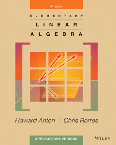 Elementary Linear Algebra Applications 11th Edition