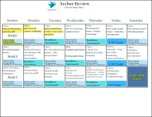 Archer review 3-week study plan