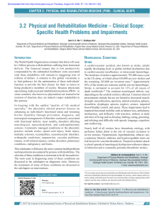 Physical and Rehabilitation Medicine – Clinical Scope Specific Health Problems and Impairments