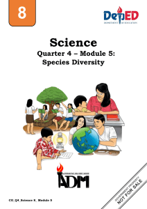 Science8 Q4 Mod5 SpeciesDiversity