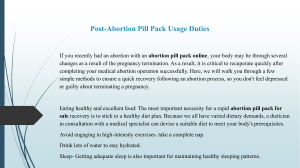 Post-Abortion Pill Pack Usage Duties 