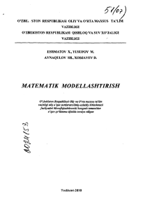 MATEMATIK MODELLASHТIRISH 2010