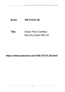 CheckPoint CCSE R81.20 156-315.81.20 Dumps